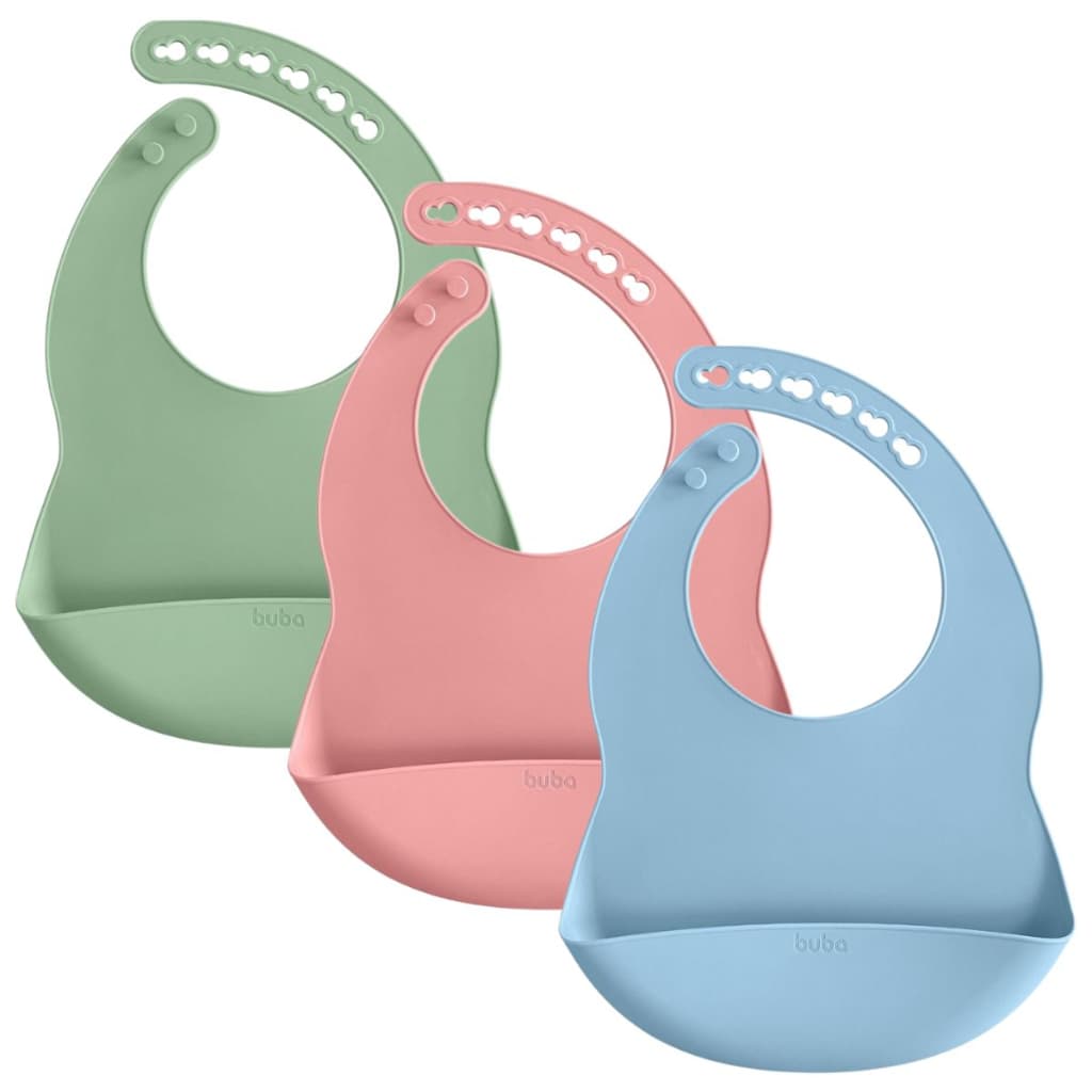 Babador de Silicone Impermeável com Pega Migalhas Buba