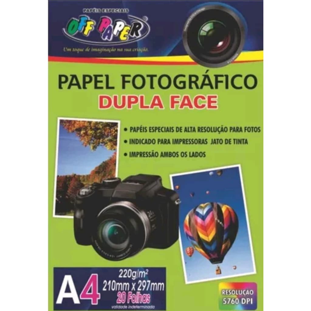 Papel Fotográfico Dupla Face - A4 220G com 20 folhas - OFF PAPER