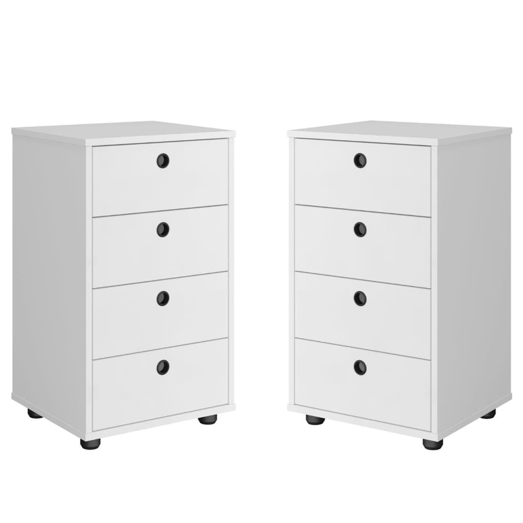Kit 2 Gaveteiros Multiuso Quarto Escritório Mesinha Organizadora Jogo Completo Luxo