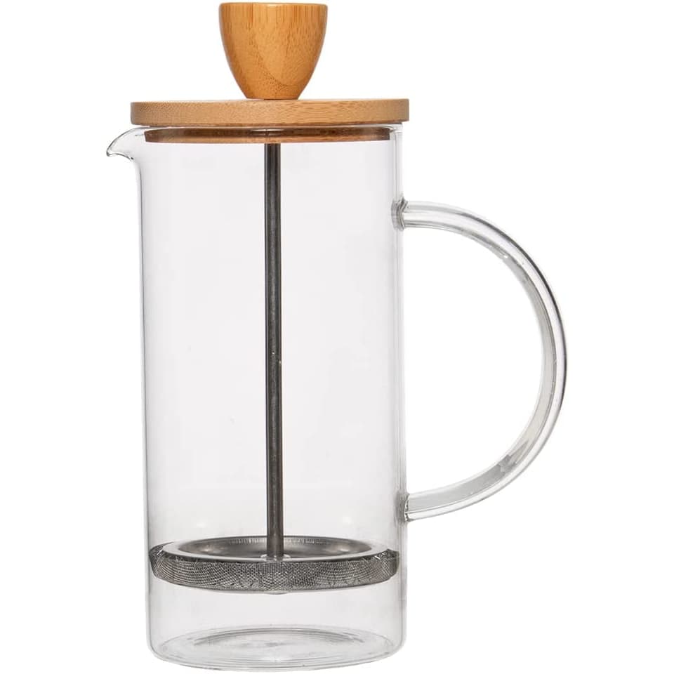 Prensa francesa Cafeteira 370ml alça Inox Madeira Bambu e inox AF20342