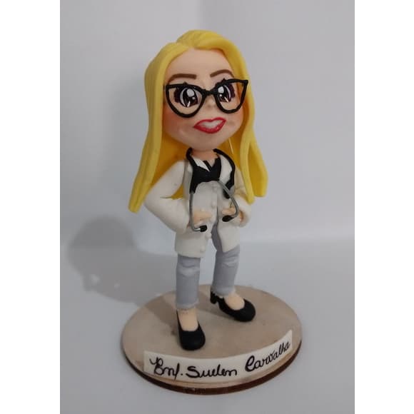 Boneca Personalizada Enfermagem, Médica Artesanal, Biscuit