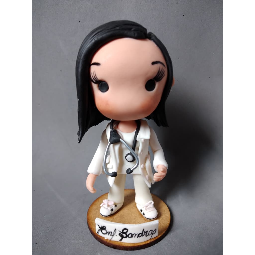 Boneca Personalizada Enfermagem, Médica, Artesanal Biscuit