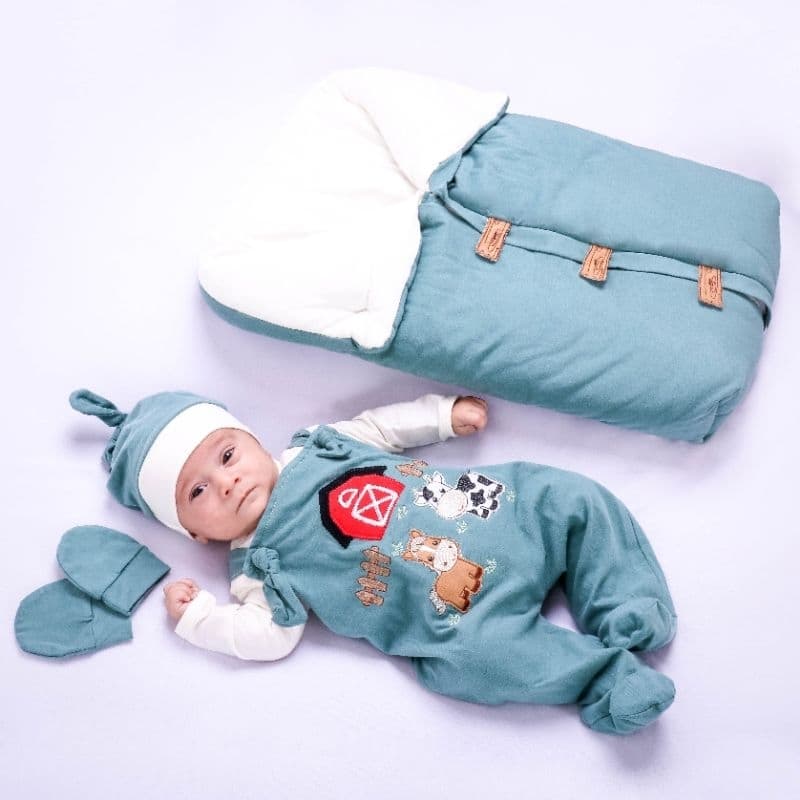 Kit Saída Maternidade Bebê Menino Fazendinha/Safari