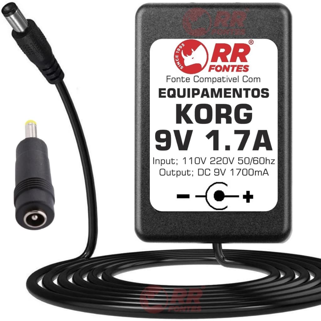 Fonte DC 9V 1.7A Para Teclado Sintetizador Korg