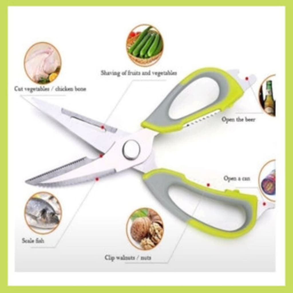 Tesoura De Cozinha 10 Em 1 Funções E Capa Magnética Oferta Culinária Multifuncional