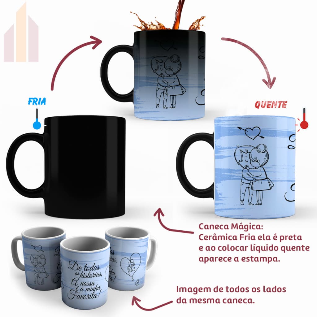 Caneca Mágica Casal Namorado Te Todas as Histórias A nossa é a minha Favorita 1