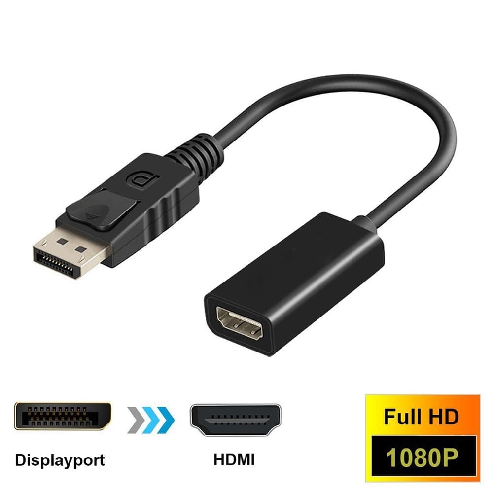 Cabo Adaptador Displayport x HDTV Fêmea Preto