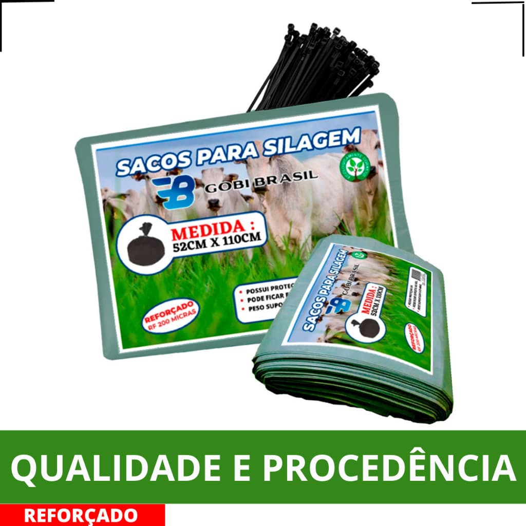 Saco Para Silagem Pacote com 50 Unidades + 50 Abraçadeiras