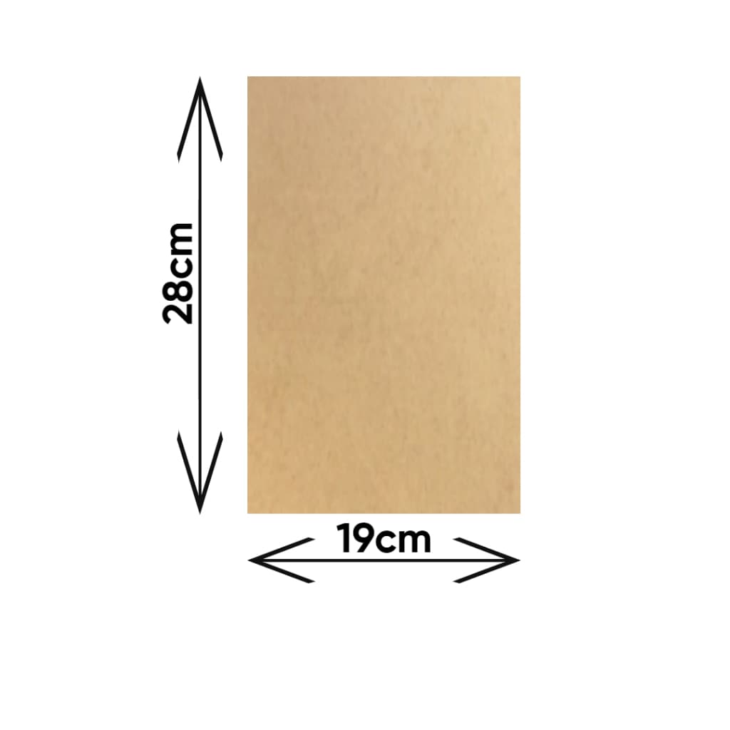 Chapa Mdf Cru 3mm Placa 19x28 cm - 50 unidades