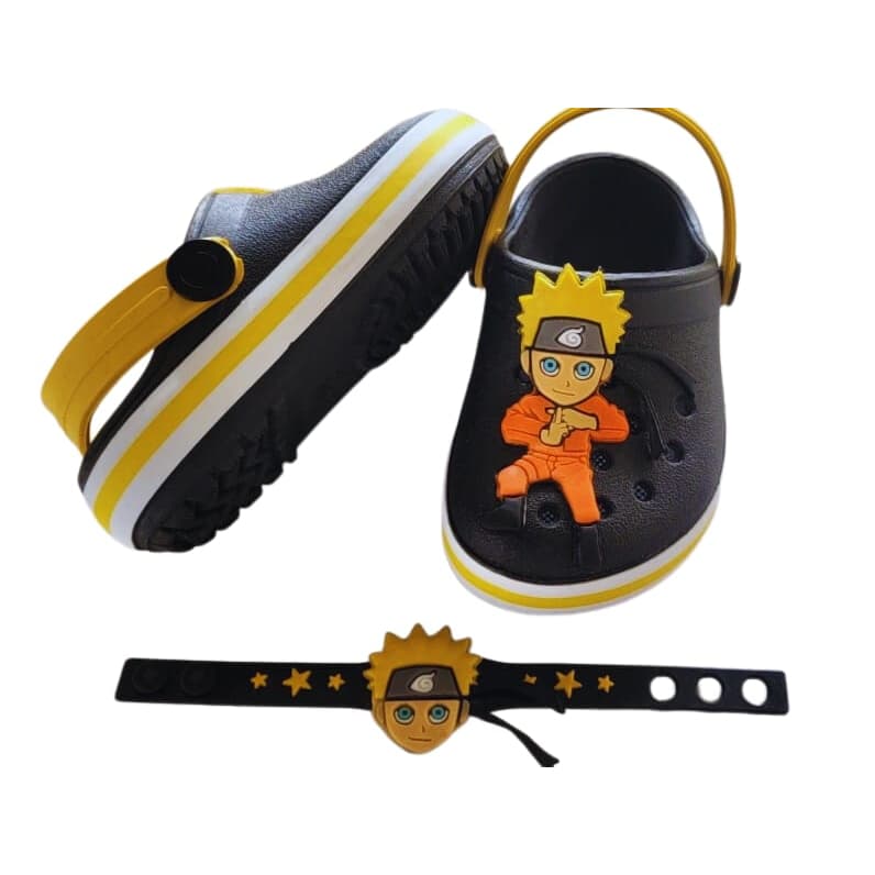 Sandália Naruto Babuche infantil de menino com pulseira chinelo infantil masculino