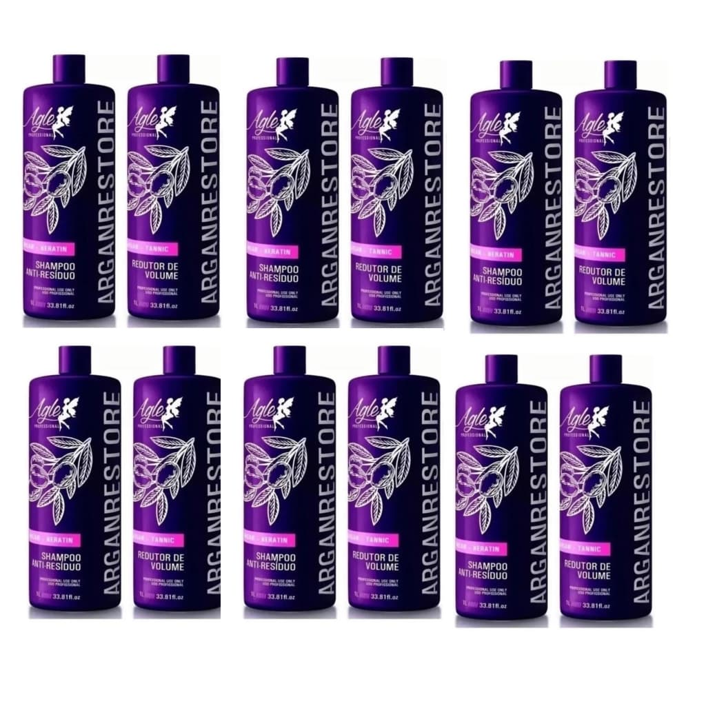 6 KIT ARGAN RESTORE ESCOVA ORGANICA CABELO DOS SONHOS