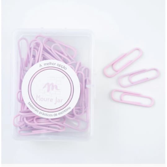 Clips de Papel Rosa Pastel 28mm Caixinha C/50unidades.