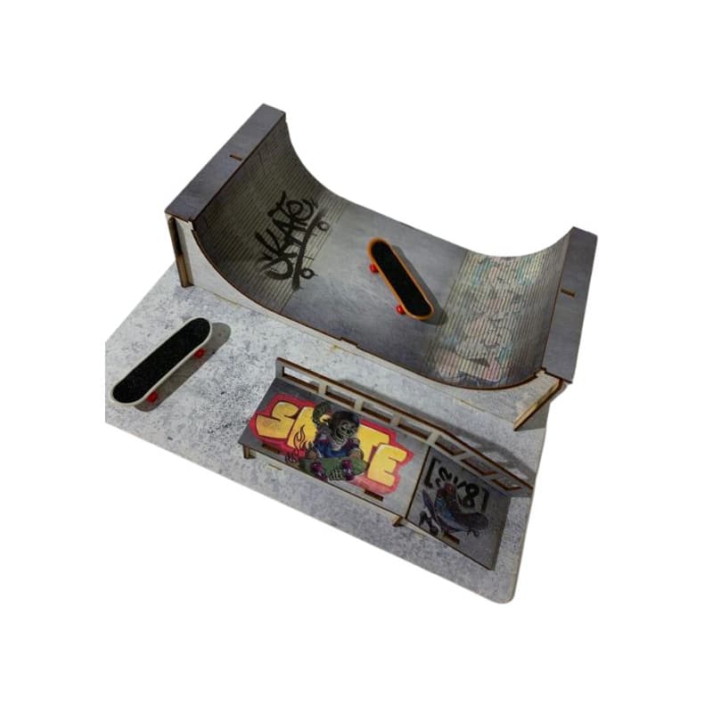 Pista rampa skate de dedo Ilustrada Finger Board Mini Skate Half Personalizada