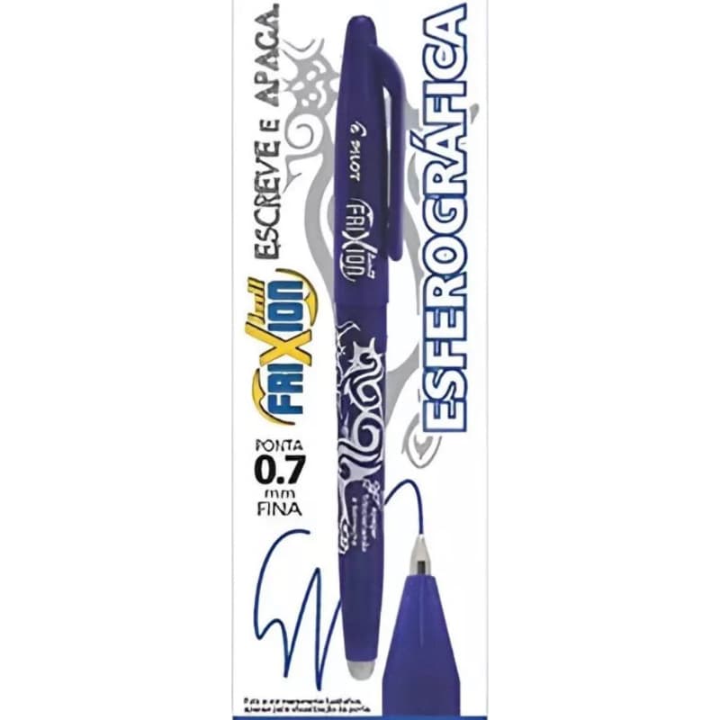 Caneta apagável ball frixion pilot 0.7mm.