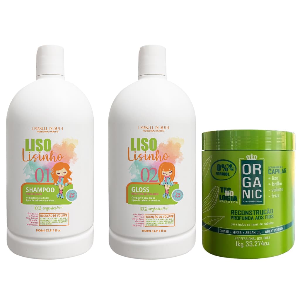 1 KIT CABELO PERFEITO, SEMI DEFINITIVA LISO LISINHO E AINDA LEVE 1 REDUTOX 1 KG QUIABO ORGANICOO