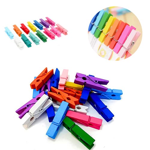 Mini Prendedores/ Pregadores Coloridos Com Diversas Utilidades -60 Un