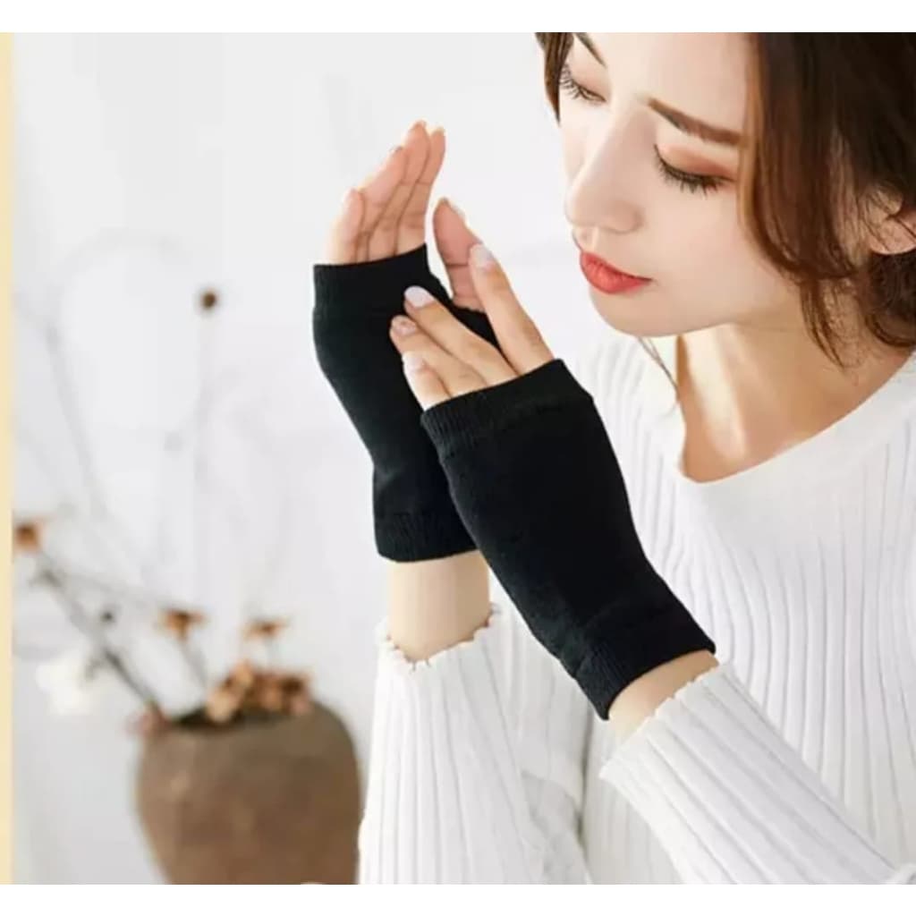 Luvas de inverno Sem Dedos Braço Aquecer de Algodão ou Trico Unissex Frio Mãos Quentes Lisa