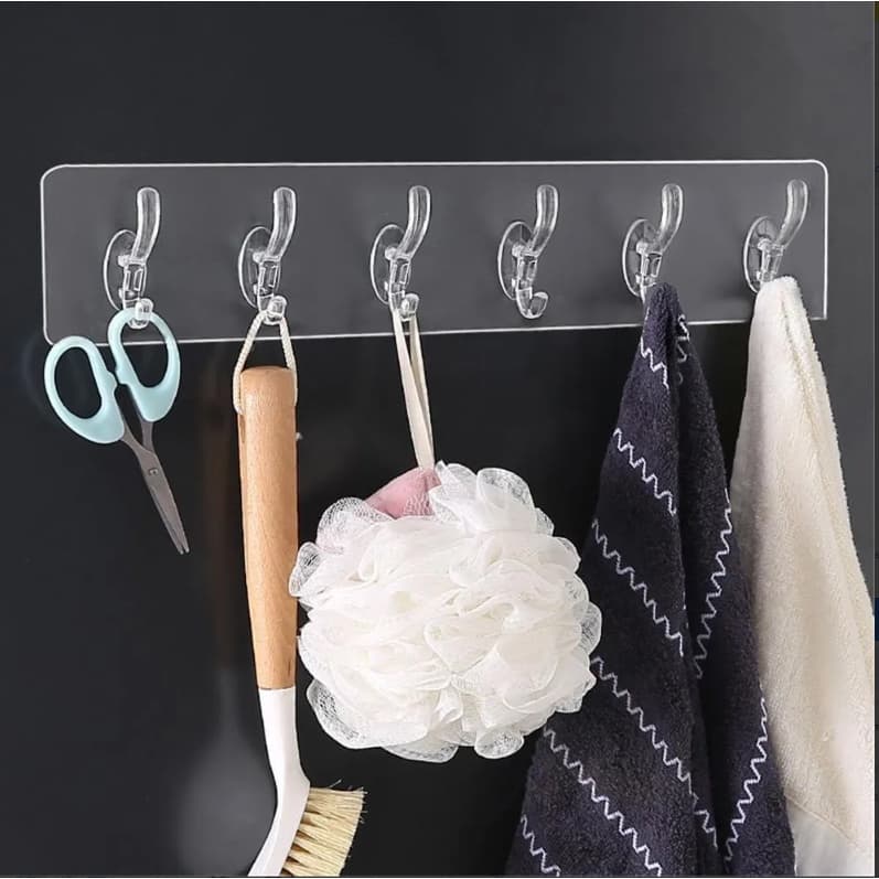 Gancho De Parede Com Adesivo Autoadesivo Transparente De Plástico Para Pendurar Toalha Cabide Ganchos Para Casa Cozinha Organizador Banheiro Multiuso Multifuncional