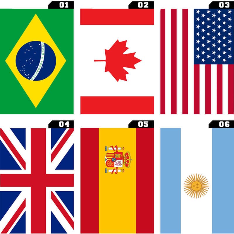 Plaquinhas Decorativas Bandeira de Países - Placa decoração de Parede Bandeira Países