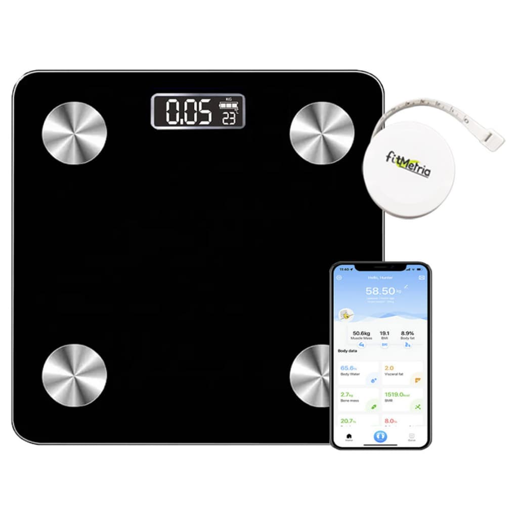 Balança Digital Bioimpedância via aplicativo Avaliação Física medição de peso  FITMETRIA