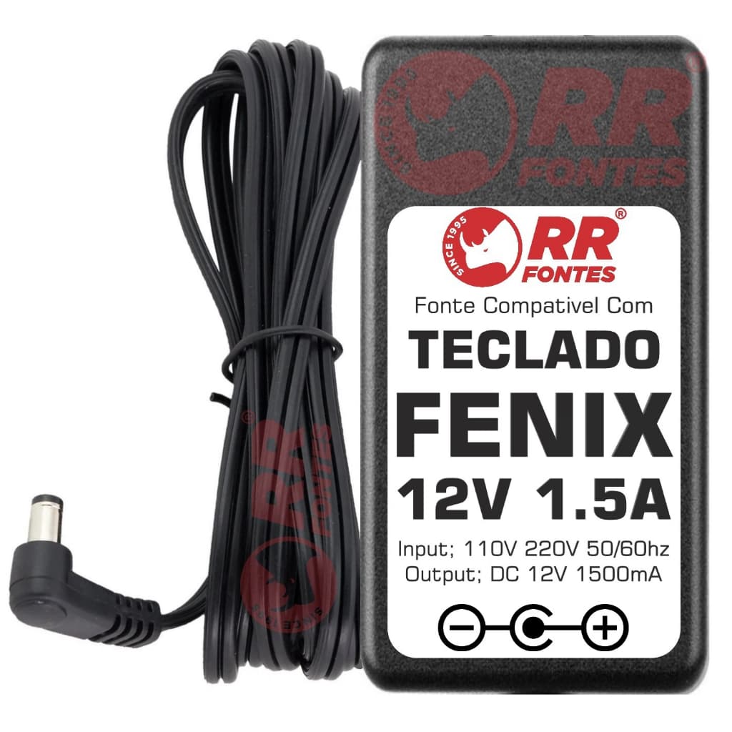 Fonte DC 12V Para Teclado Eletronico Piano Digital Fenix