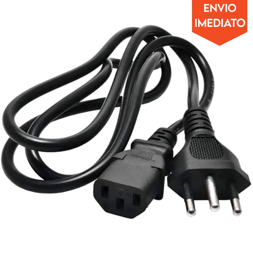 Cabo De Força Tripolar ATX - P/ Computador, Tv LG, Samsung, AOC, PC, Xbox 360 - 1,5m