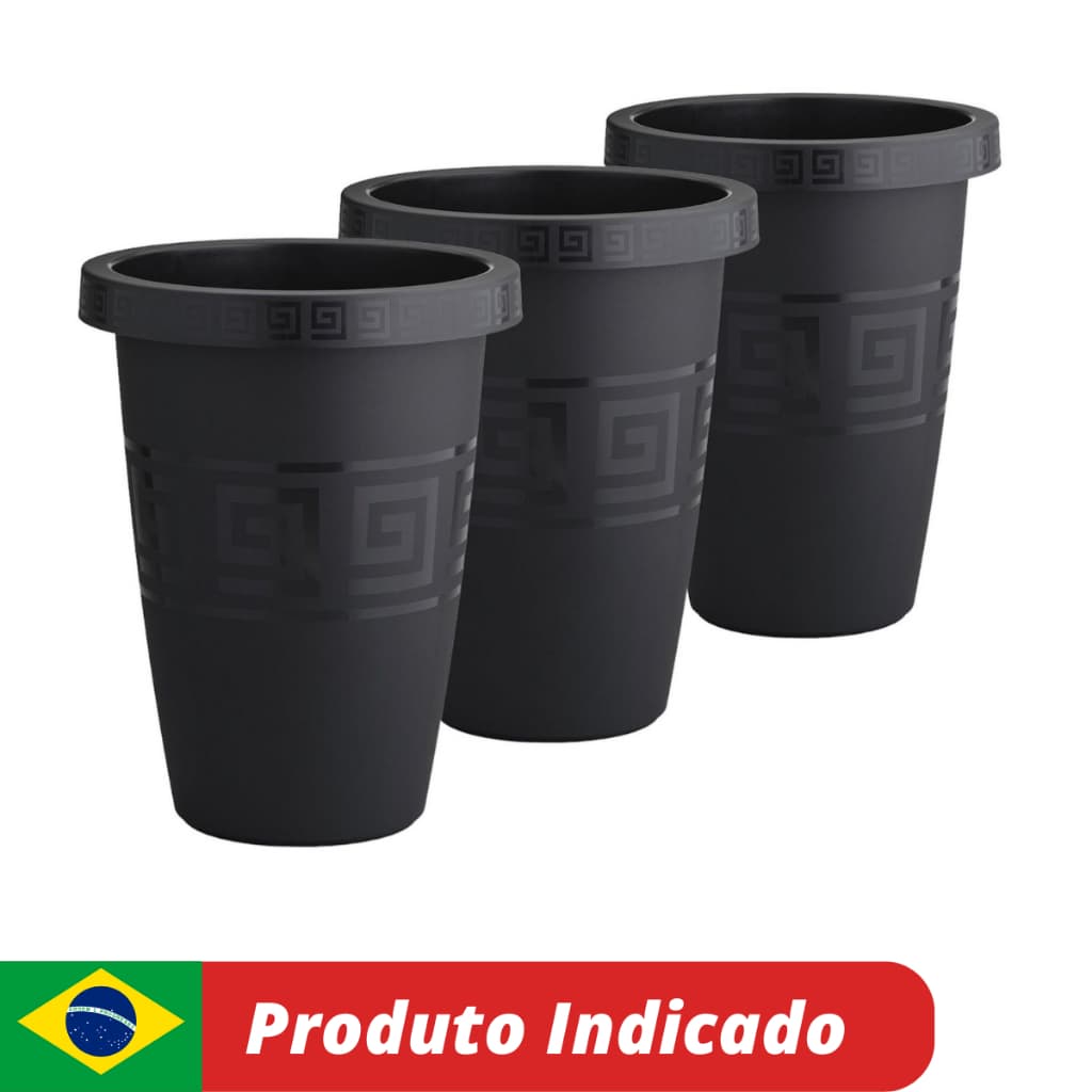 Kit Vasos Grandes 21L Plastico Reforcado Plantas Jardim Flores Hortalias Resistente