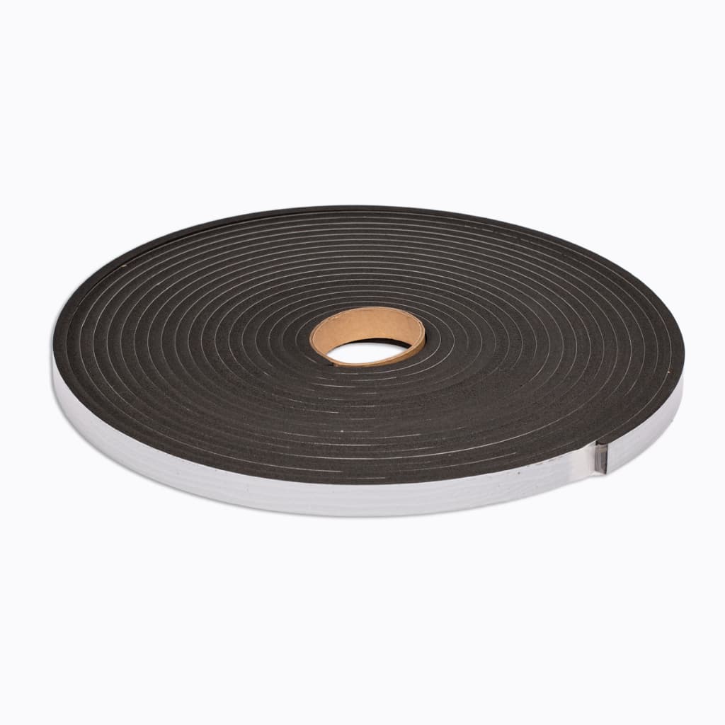 Fita Vedação Espuma EPDM Preto Adesivado 1 Lado - 15mm x 6mm x 10m
