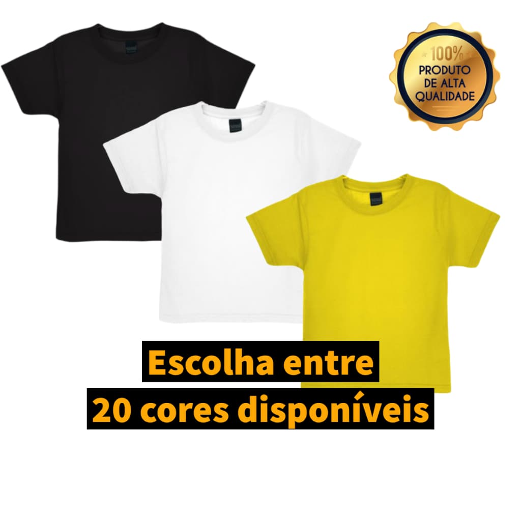 Kit Promocional 3 Camisetas Básicas Camisa Masculina 100% Algodão 30.1 Premium