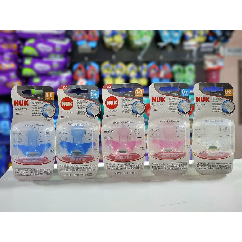 Chupeta NUK Sensitive Soft 100% Silicone 0 a 6 meses e 6 a 18 meses. ORIGINAL!
