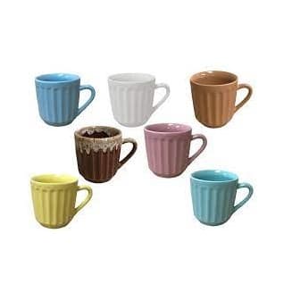 CANECA PORCELANA CANELADA 150ML - COLOR