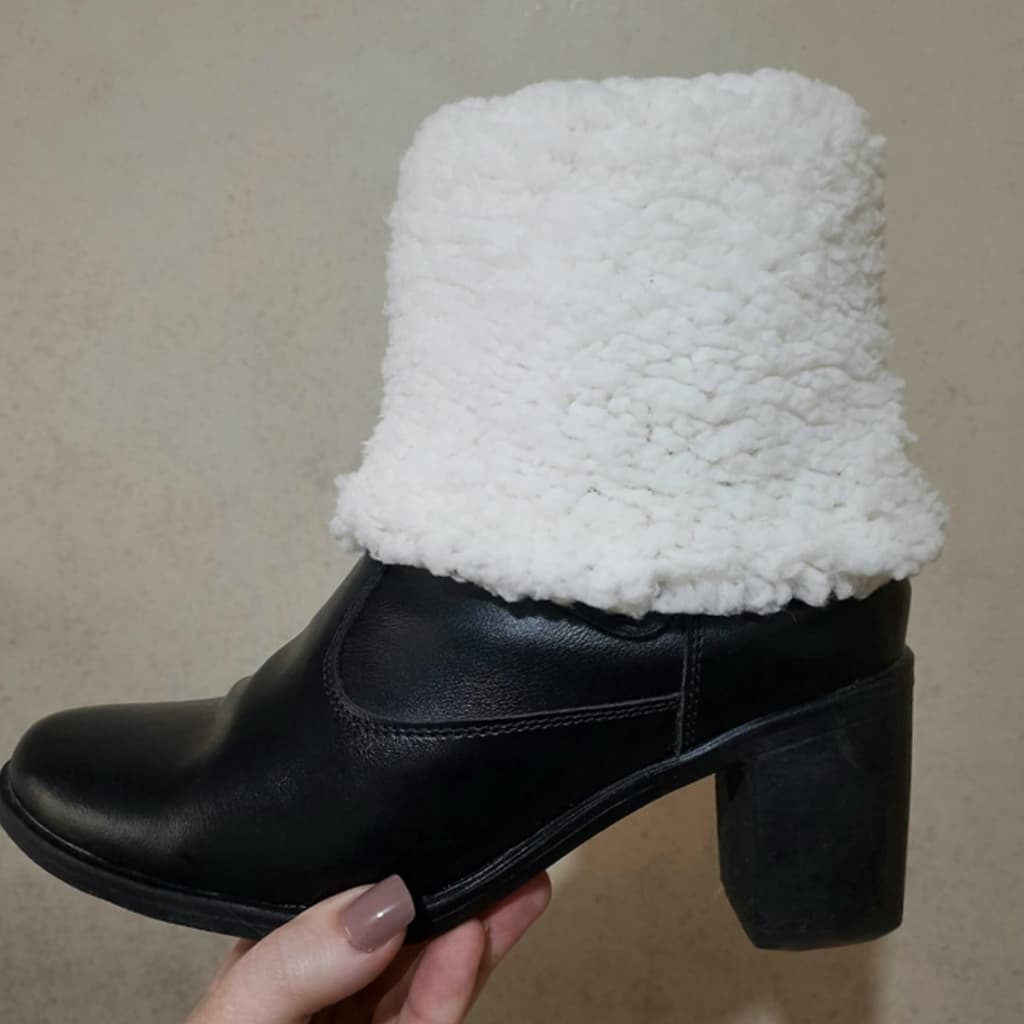 Polaina Meia para Botas Removível Lã Sintética Carapinha Quente para Inverno