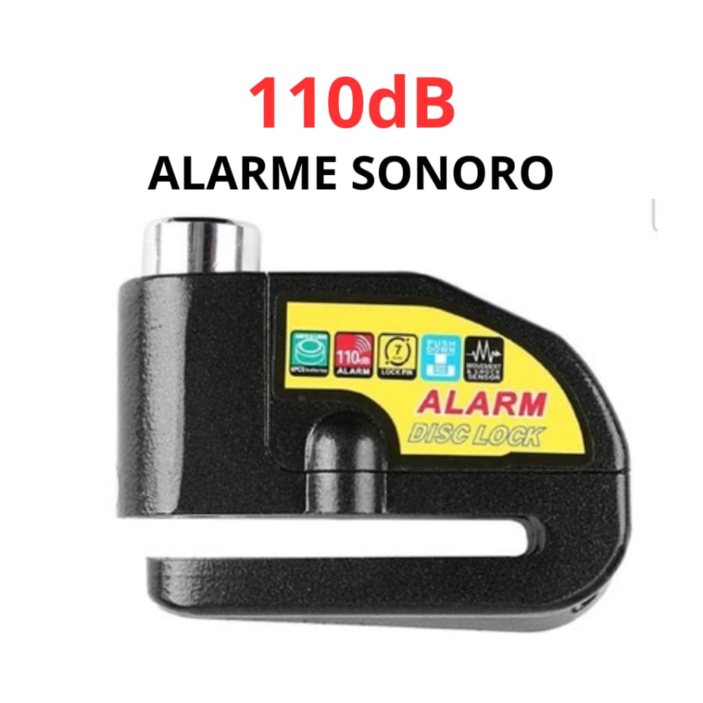 Trava Cadeado De Freio Disco Com Alarme Sonoro Para Moto
