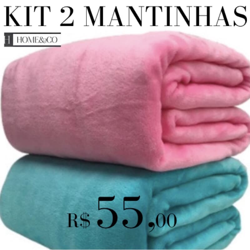 KIT 2 Cobertor Manta Lisas Casal Microfibra PROMOÇÃO 1,80 x 2,00 Mantinha PROMOÇÃO