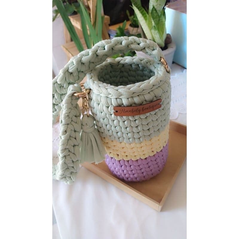 Porta garrafa Bags Crochê Bolsa com alça