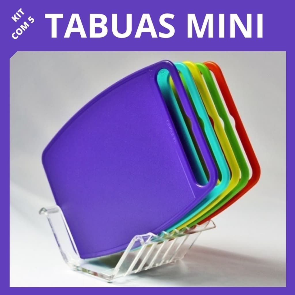Kit 5 Tabua de Carne Cozinha Legumes Tábua Cortar Com Suporte Pratico Multicolor