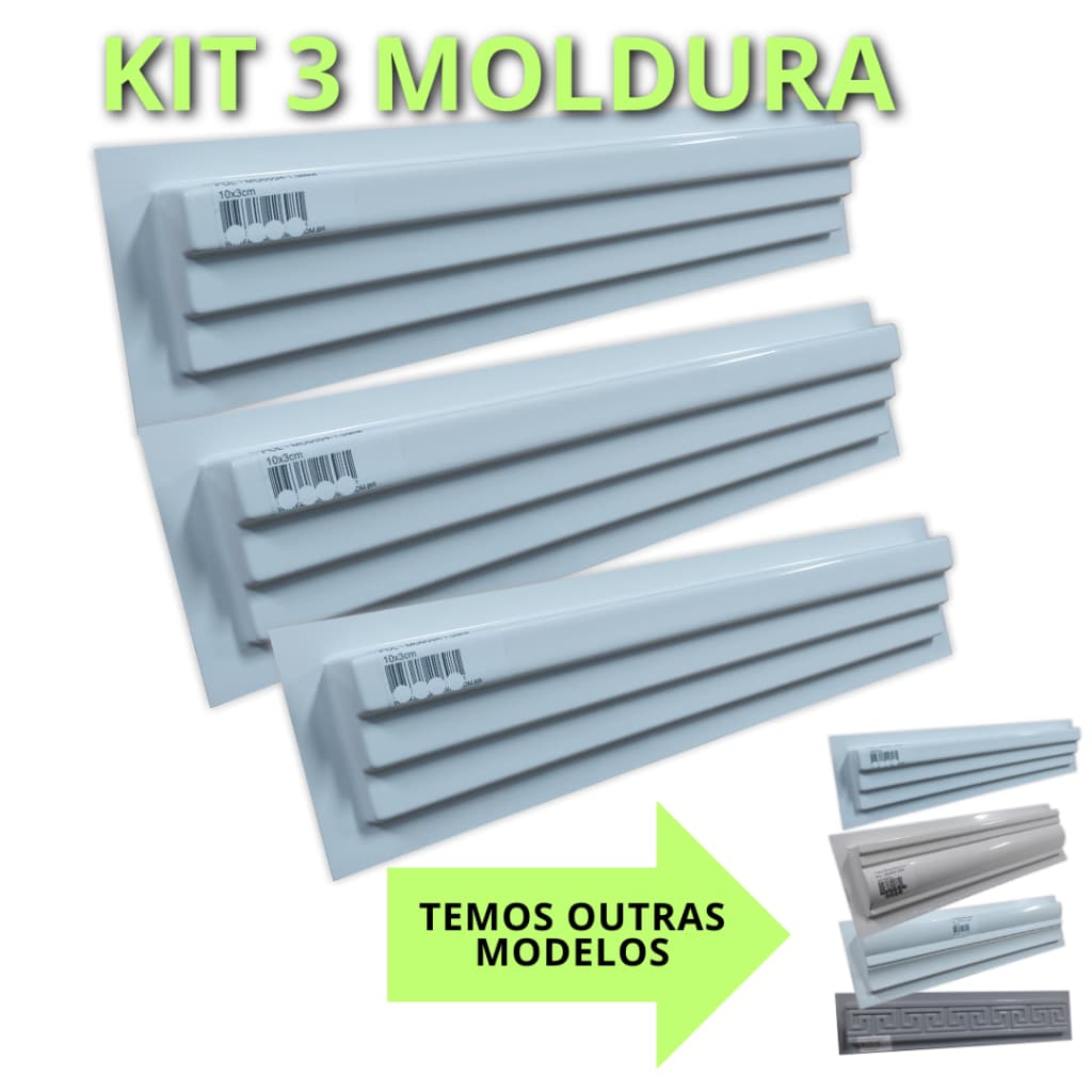 Kit 3 Formas Para Produzir Molduras em Gesso