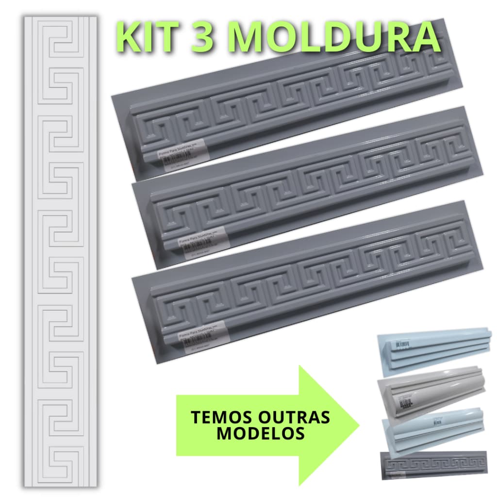 Kit 3 Formas para Moldura Rodateto e Rodaforro