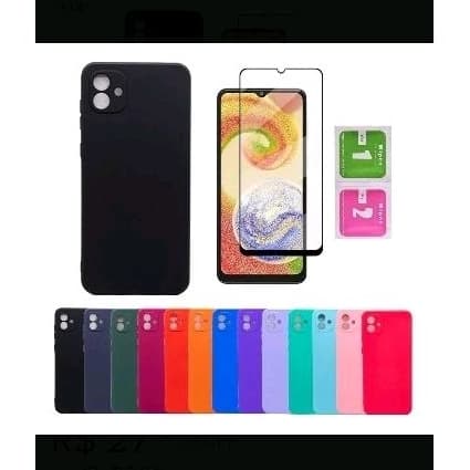 Kit película 3D + Capa Capinha case Samsung A04 A04e aveludado