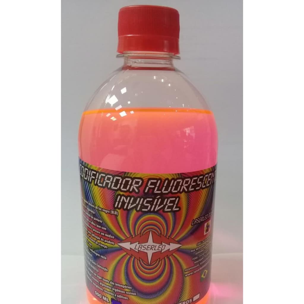 Tinta Invisível P/ Luz Negra 500m (ROSA) Laserled