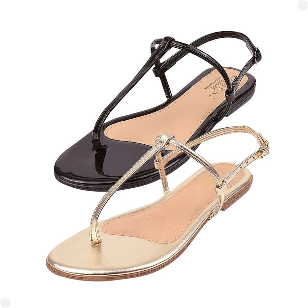 Sandalia Feminina Kit 2 Pares Rasteirinha Feminina Casual