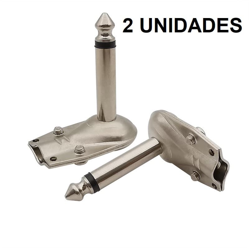 Plug P10 Mono 90 Graus Profissional Metal 2 UNIDADES