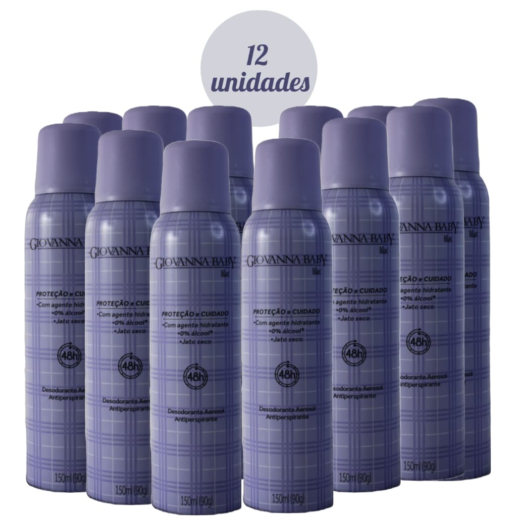 Giovanna Baby Desodorante Aerosol Lilac 150ml kit c/12