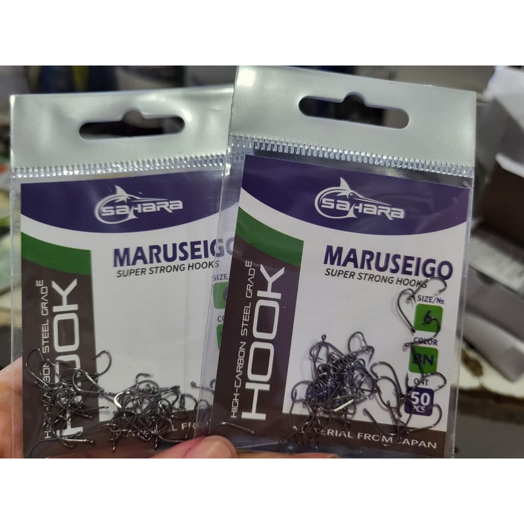 Anzol para Pesca marca sahara Super Maruseigo Varios Tamanhos Blacknickel