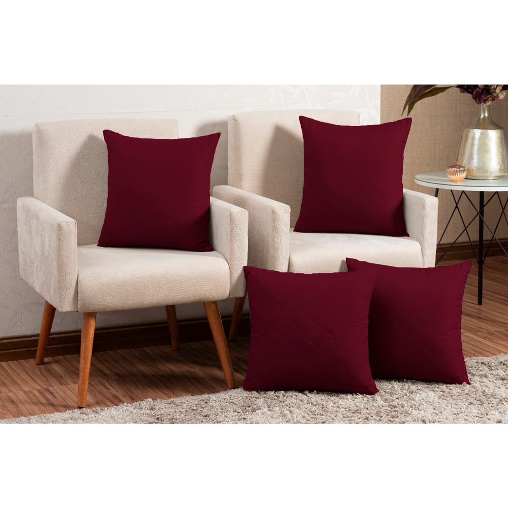 Kit 4 Almofadas 45x45 Decorativas Com Zíper Para Sofá