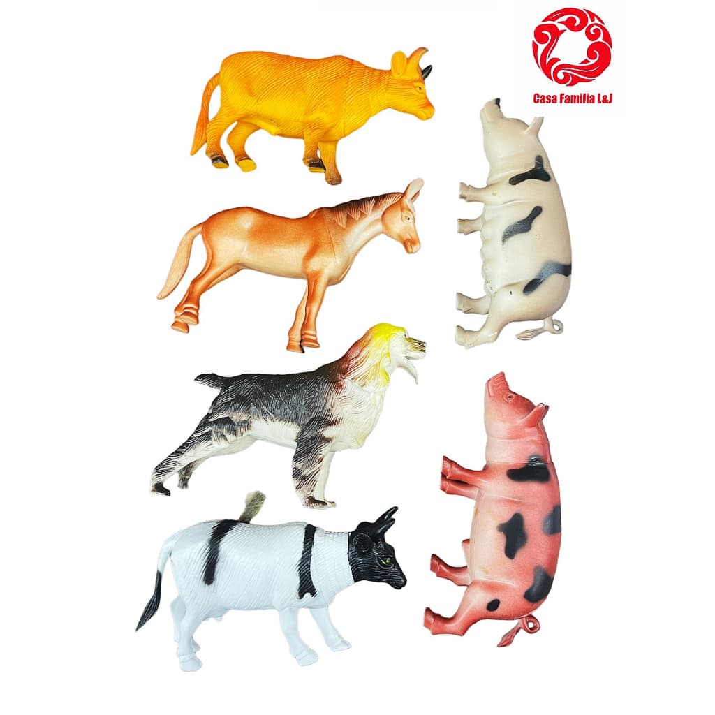 BRINQUEDO DE BORRACHA KIT FAZENDA/SAFARI SAVANA/CAVALO/DINOSSAURO