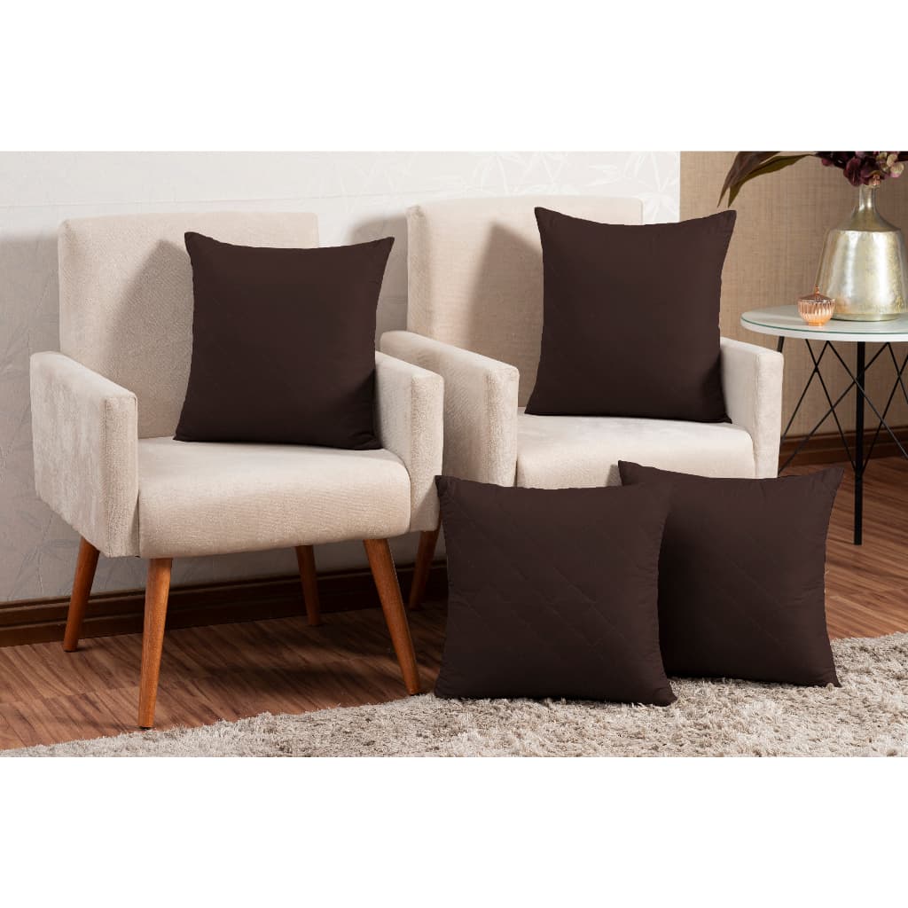 Kit 4 Almofadas Decorativas 45cm x 45cm Mateladas Para Sofá Quarto Sala