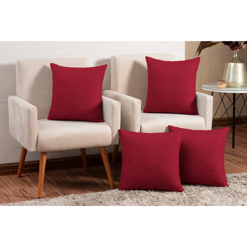 Kit 4 Almofadas Decorativas Sofá Sala Matelasse Com Zíper 45cm x 45cm