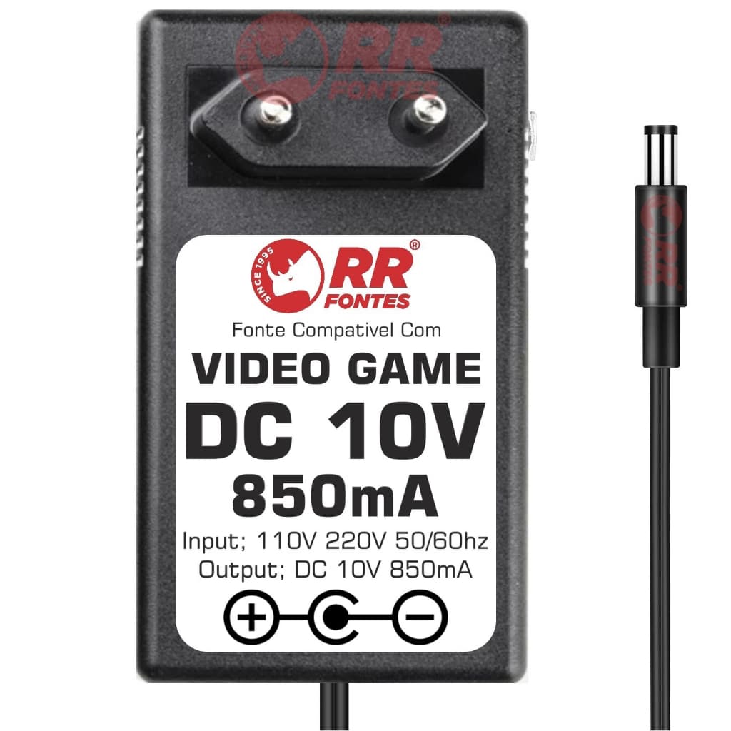 Fonte DC 10V Para Video Game Gear Sega Gamegear