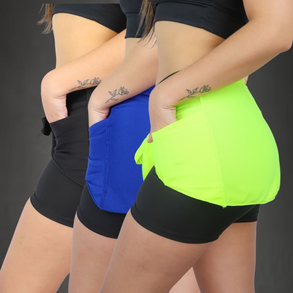 Kit 3 Tapa Bumbum Fitness Roupa De Academia Moda Feminina Dia A Dia Basica Para Treino E Musculação